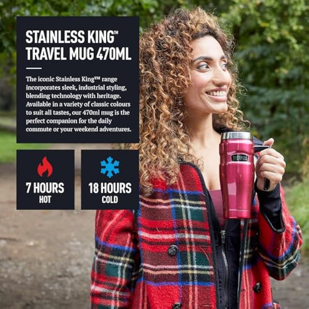 Thermos Stainless King Travel Mug - 470ml Midnight Blue Insulated Cup