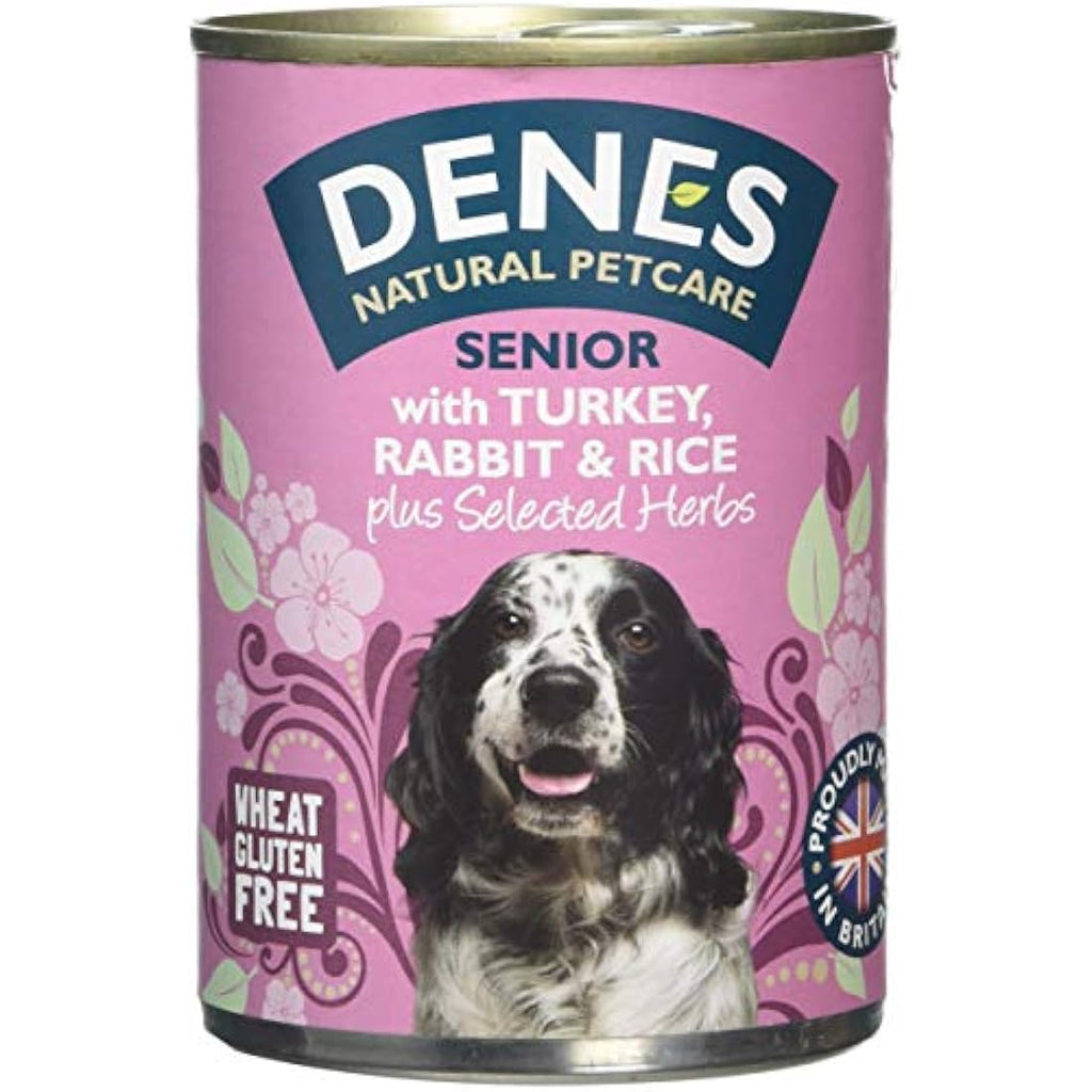 Denes Senior Wet Dog Food | Turkey, Rabbit & Rice | 12 x 400g Cans