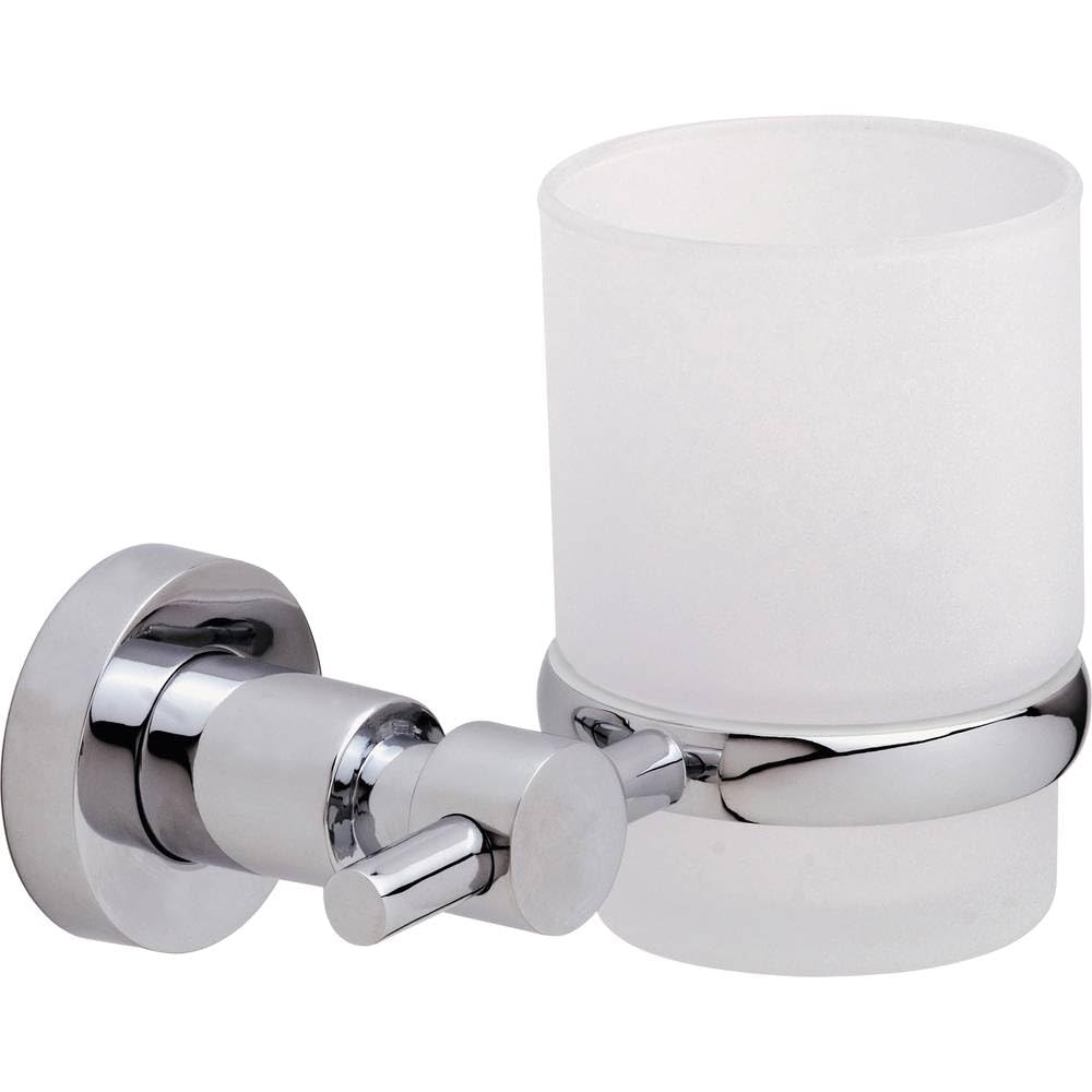 tesa Loxx Toothbrush Holder | Chrome Metal & Glass | Drill-Free Adhesive