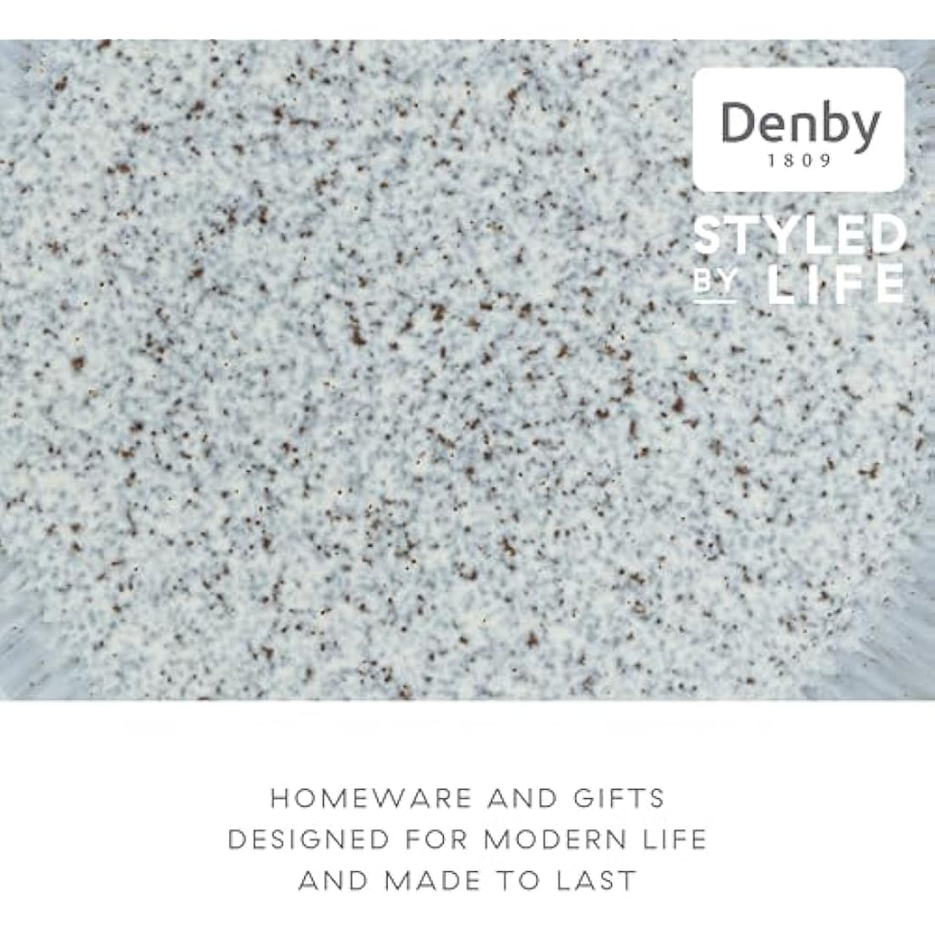 Denby Halo Speckle Dinner Plates – Set of 4 Grey Stoneware (26cm)