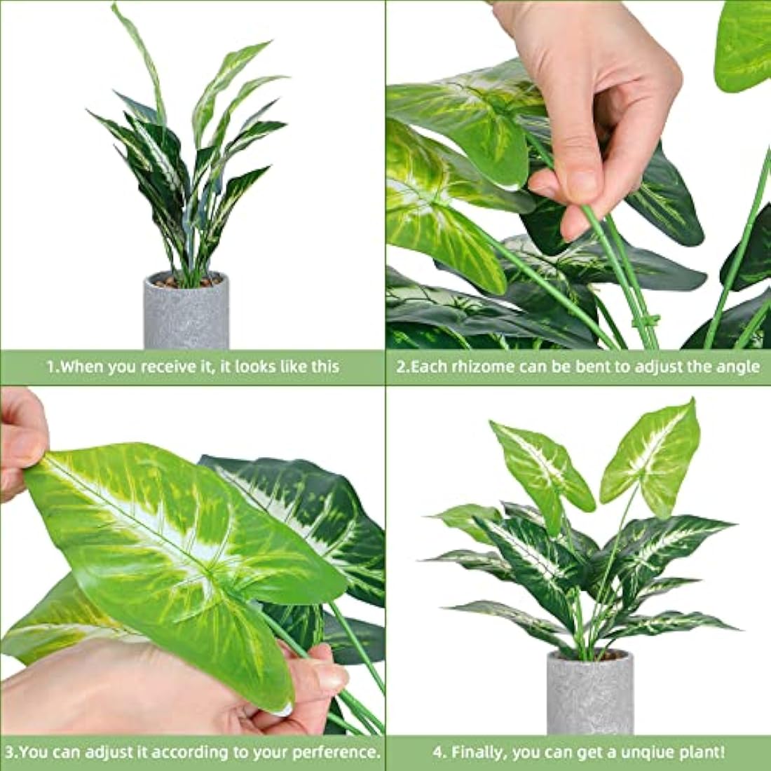 2-Pack Artificial Monstera Plants – 16" Faux Potted Greenery