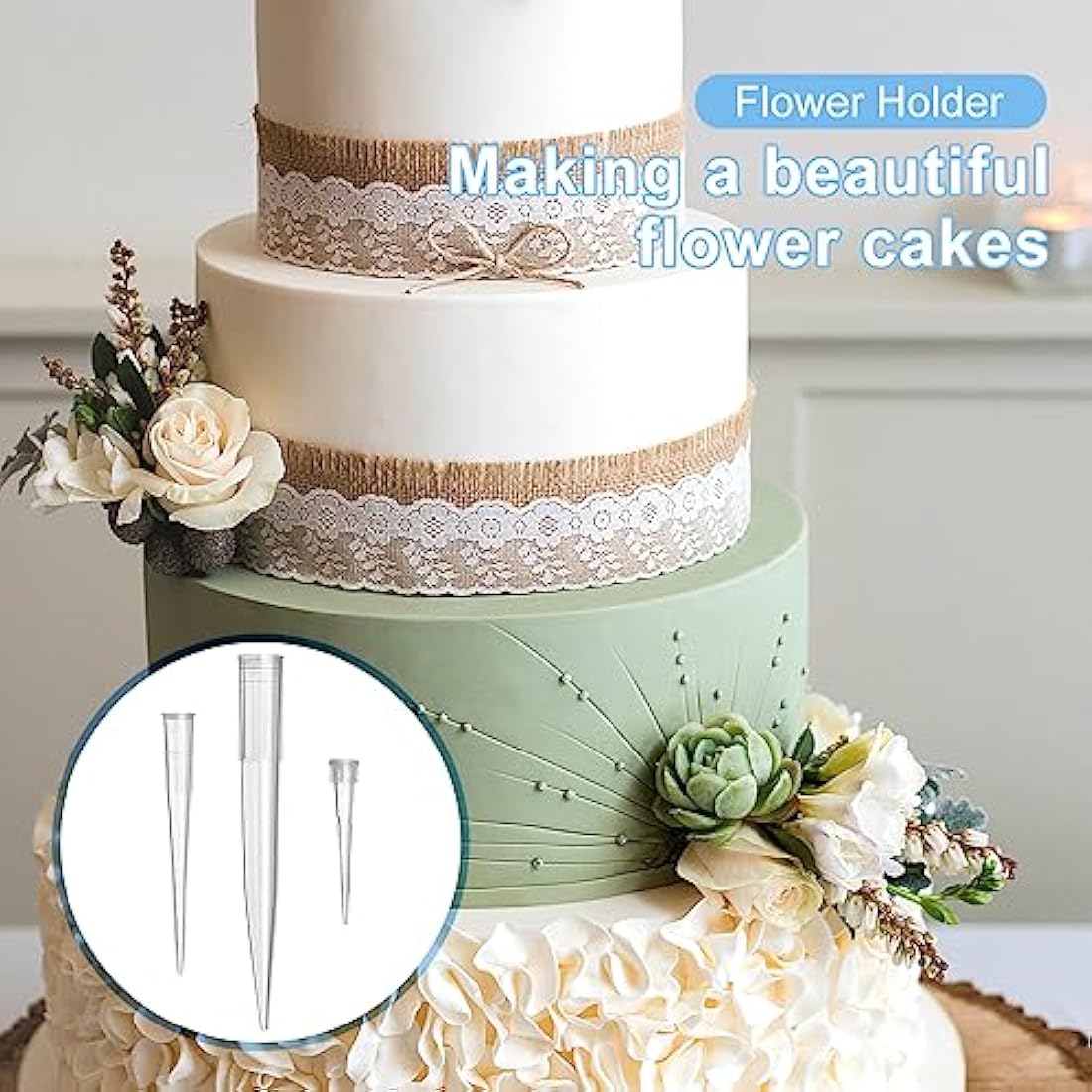 Jagowa 60-Piece Plastic Flower Tubes for Cake Decorating | 3 Sizes