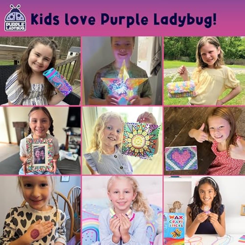 Purple Ladybug DIY Headband Making Kit – 6 Piece Hair Accessory Craft Set