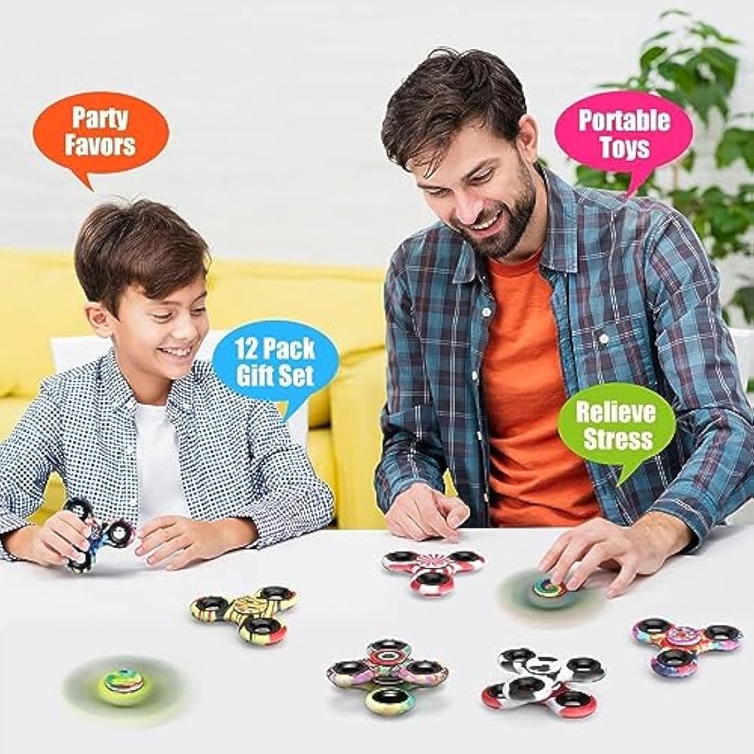 Metal Fidget Spinner 12-Pack | Stress Relief Sensory Toy
