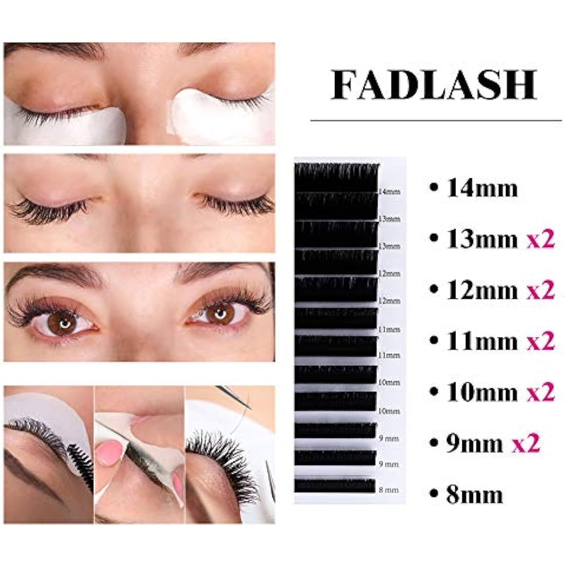 Fadlash Classic Eyelash Extensions | 0.07mm D Curl Matte Black PBT Silk