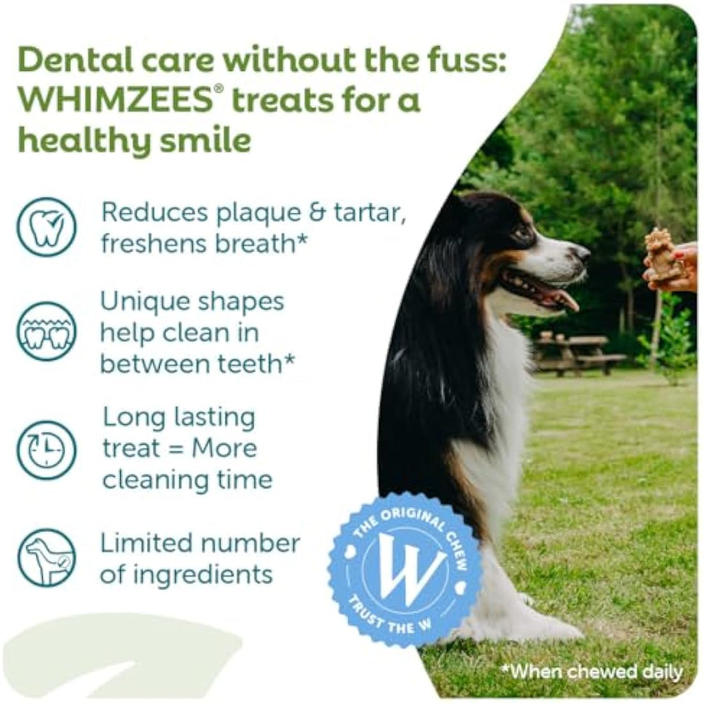 WHIMZEES Hedgehog Dog Dental Sticks | Large Breed Grain-Free Chews - 6ct
