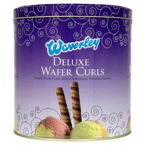 Waverley Deluxe Wafer Curls – Crispy Dessert Toppings (280 Wafers)