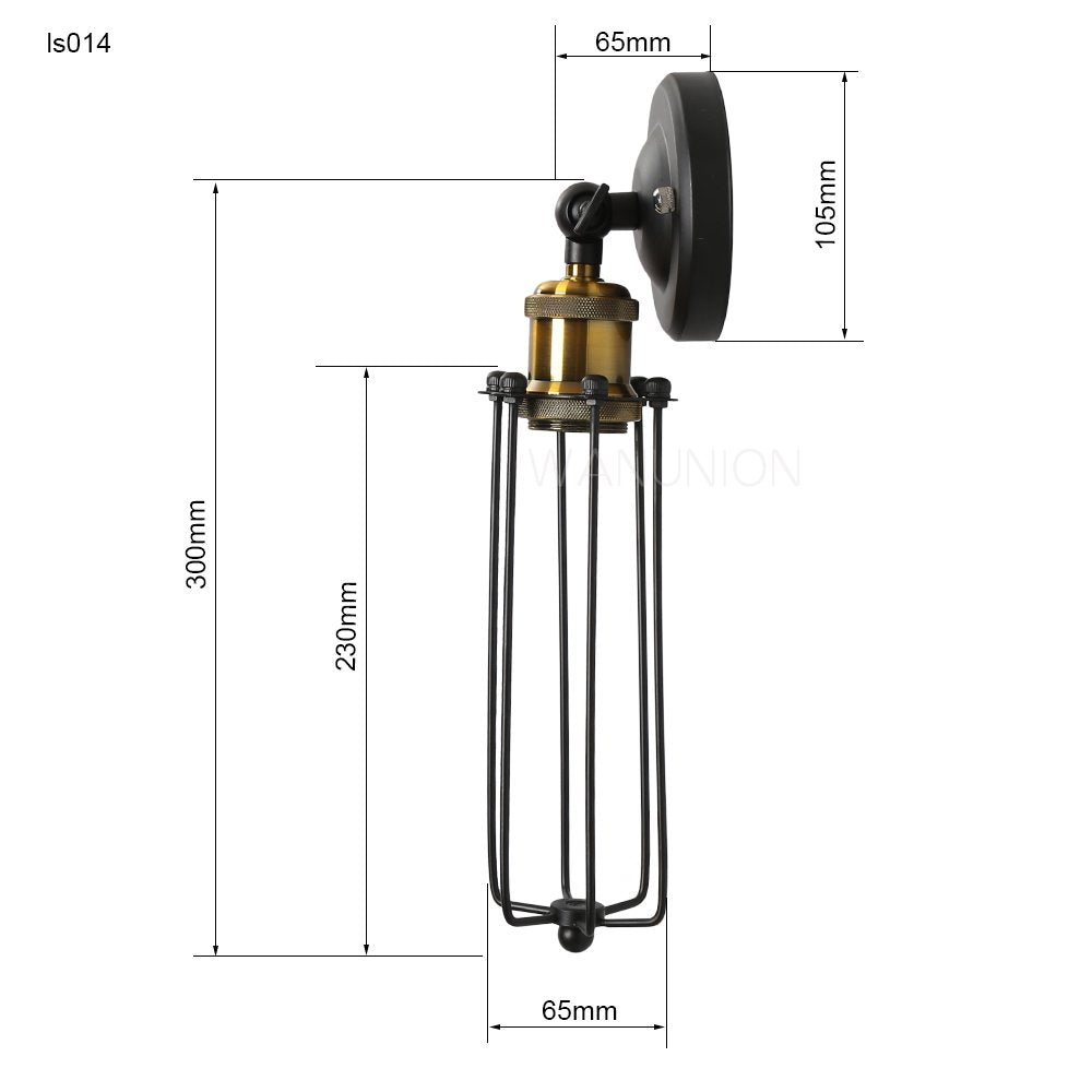 Jolof Store Industrial Metal Cage Wall Sconces | Vintage Adjustable Lamp 2-Pack