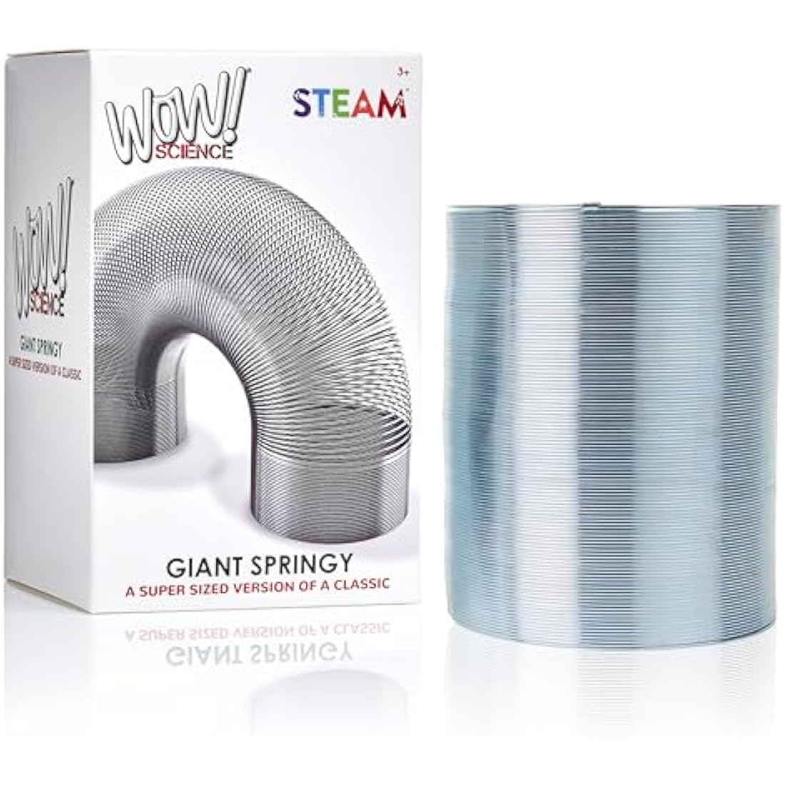 WOW! STUFF Super-Size Metal Spring Toy – Giant Sensory STEM Slinky