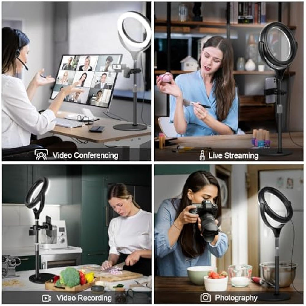 Evershop 7" Desk Ring Light with Stand & Phone Holder for Video Calls