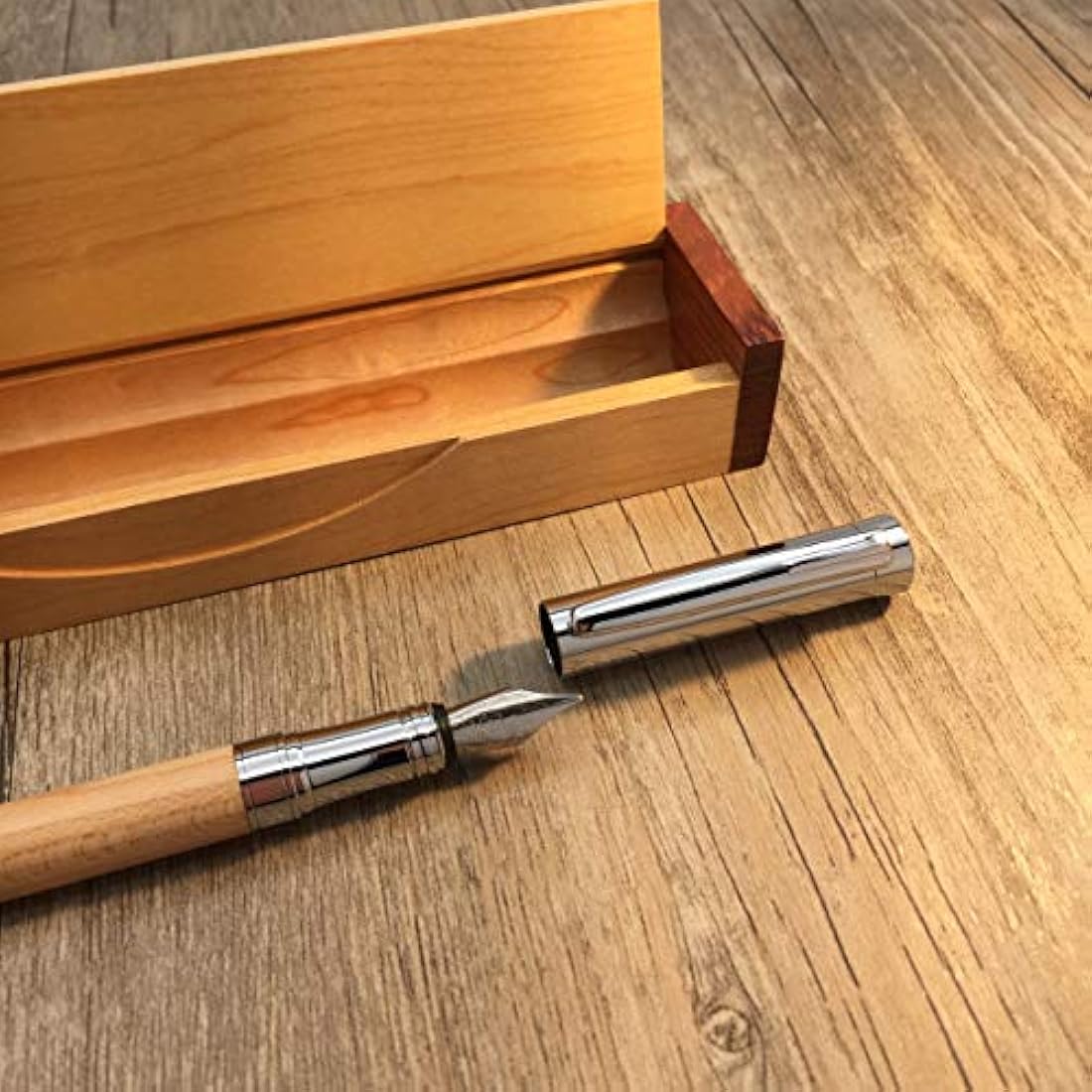 Luxury Maple Wood Fountain Pen – Fine Nib Executive Gift Set