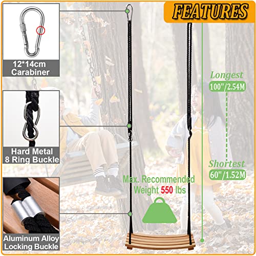 Taeku Wooden Tree Swing – Adjustable Rope Garden Seat for Adults & Kids