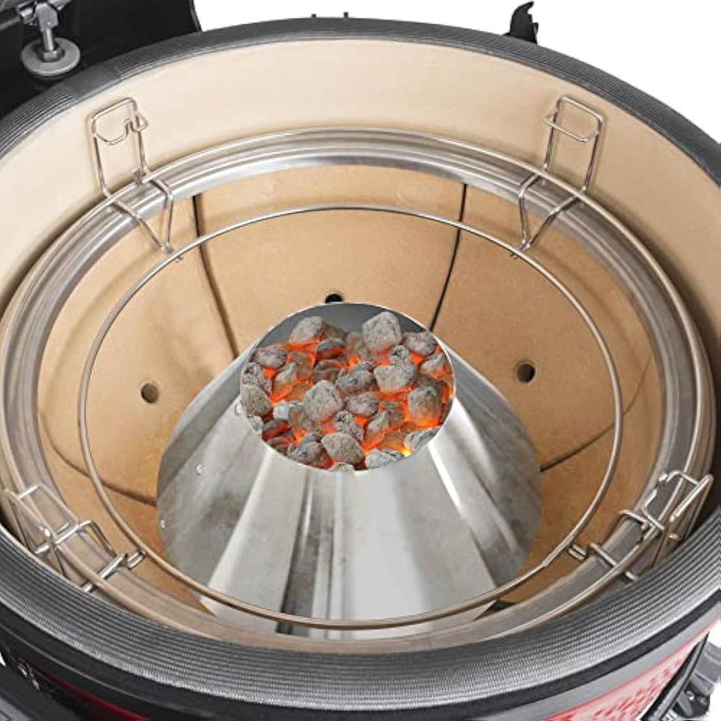 Jolof Store Stainless Steel Volcano Charcoal Basket for Weber Kettle
