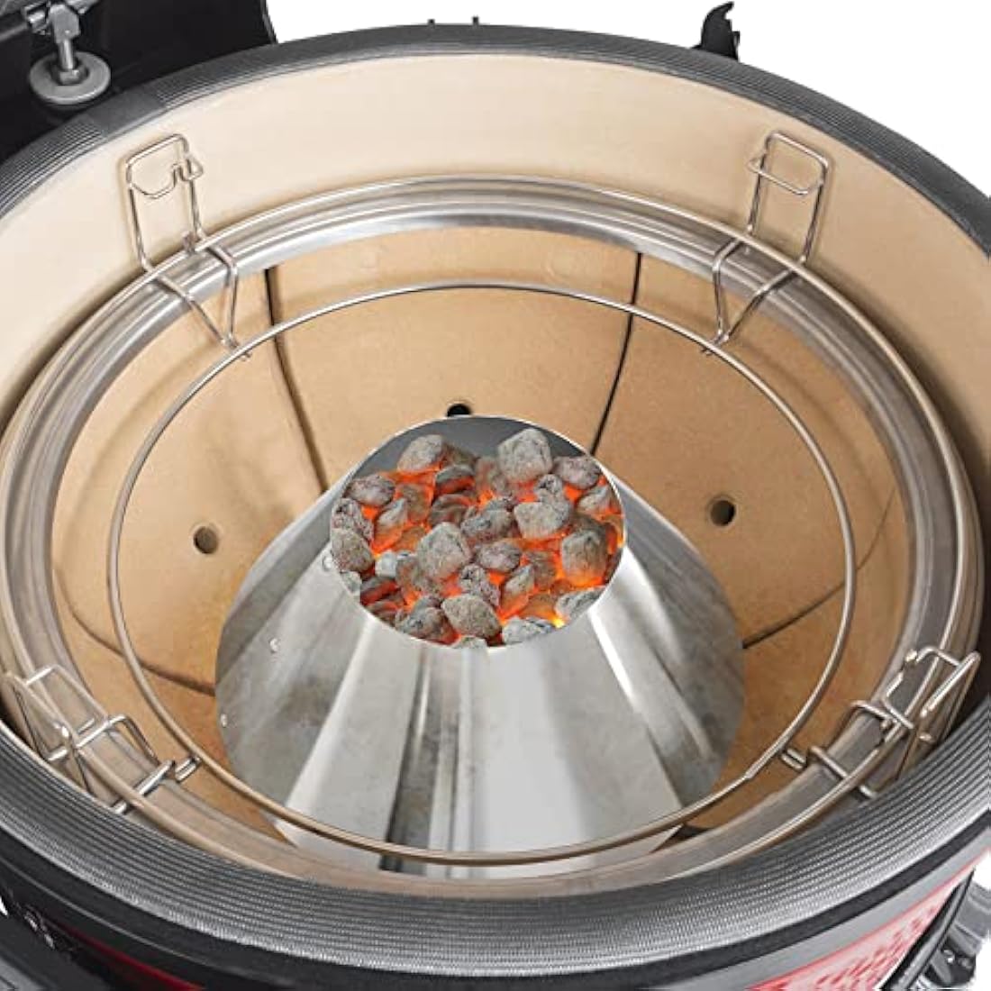 Jolof Store Stainless Steel Volcano Charcoal Basket for Weber Kettle