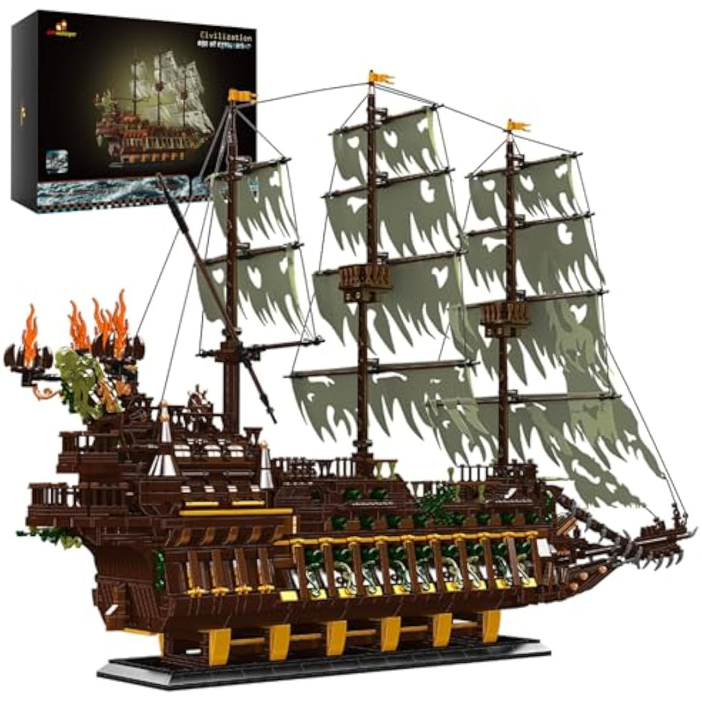 JMBricklayer Ghost Pirate Ship Model Kit - 4364 Piece Building Blocks