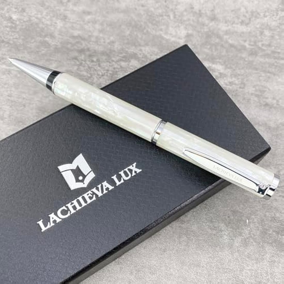 Mother of Pearl Luxury Ballpoint Pen – White Shell Metal