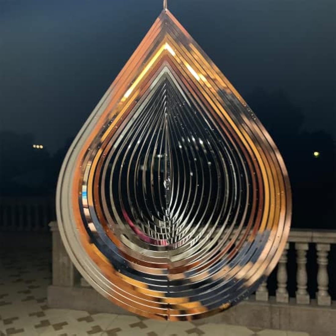 12" 3D Stainless Steel Wind Spinner – Metal Garden Sculpture