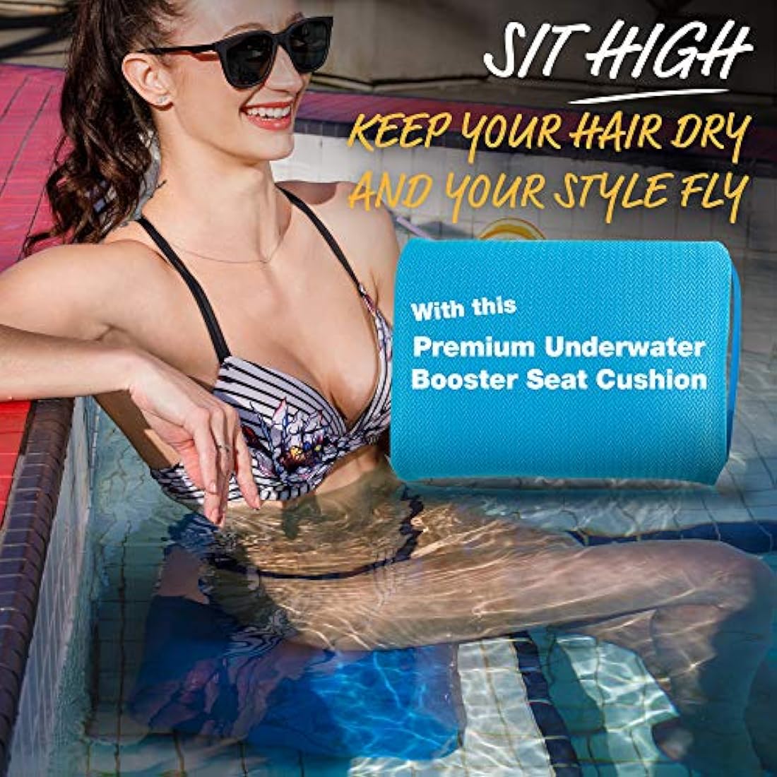 Star Splash Hot Tub Booster Seat – Non-Slip Weighted Spa Cushion, 5 Inch