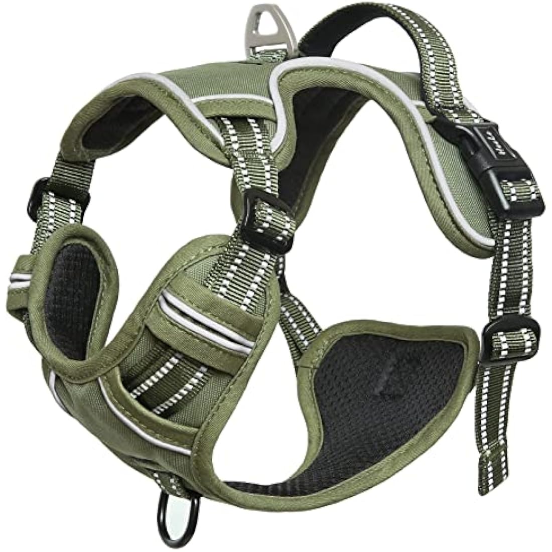 HEELE No-Pull Dog Harness | Reflective Padded Adjustable Vest - Green