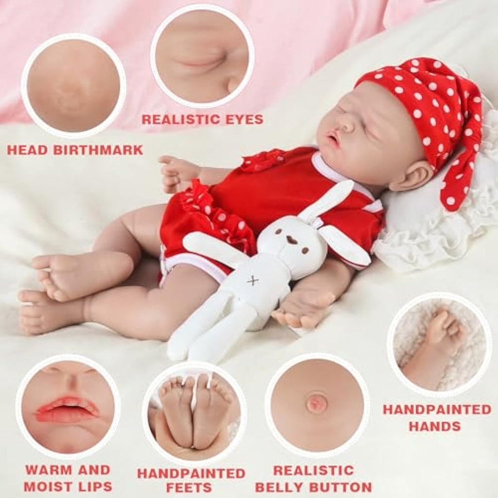 IVITA 14-Inch Full Body Silicone Reborn Baby Doll - Realistic Girl