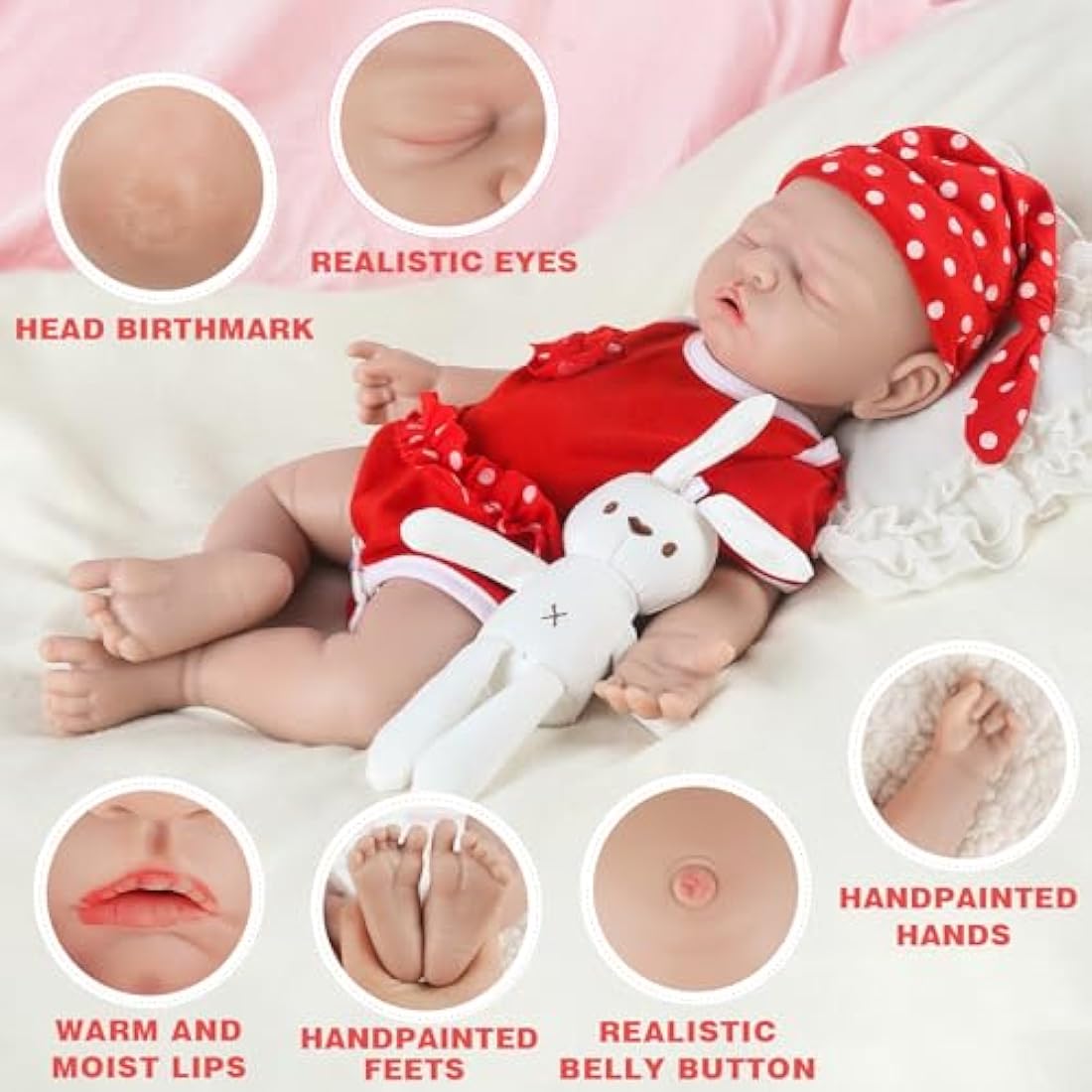 IVITA 14-Inch Full Body Silicone Reborn Baby Doll - Realistic Girl