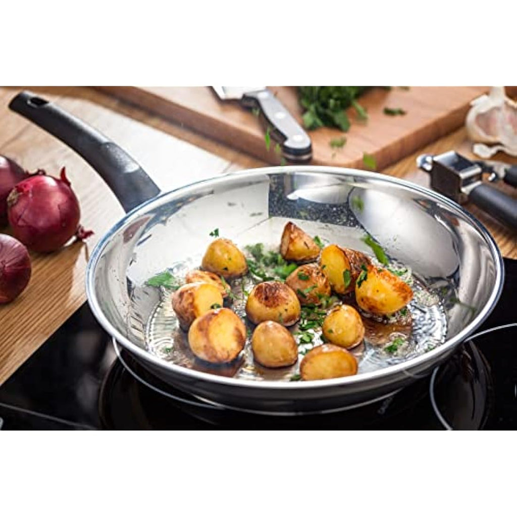 Judge Stainless Steel 24cm Saute Pan | Induction Ready with Glass Lid