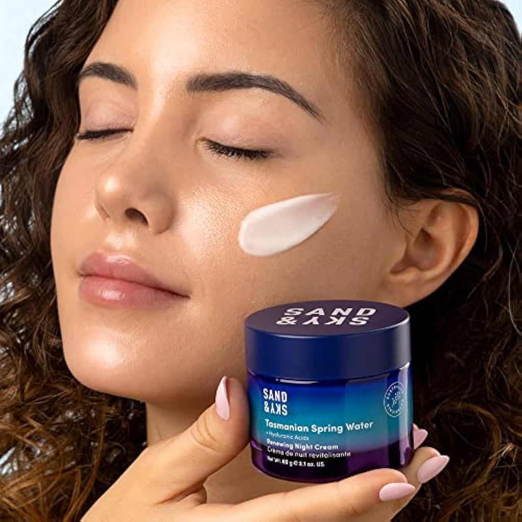 Sand & Sky Tasmanian Spring Water Night Cream | Hyaluronic Acid & Collagen