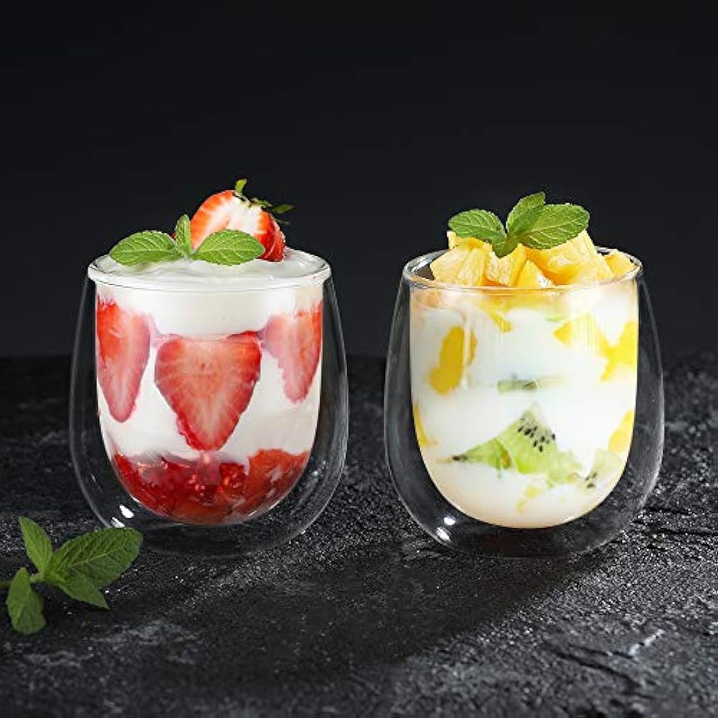 Glastal 6x250ml Double Walled Coffee Glasses | Borosilicate Glass Mugs