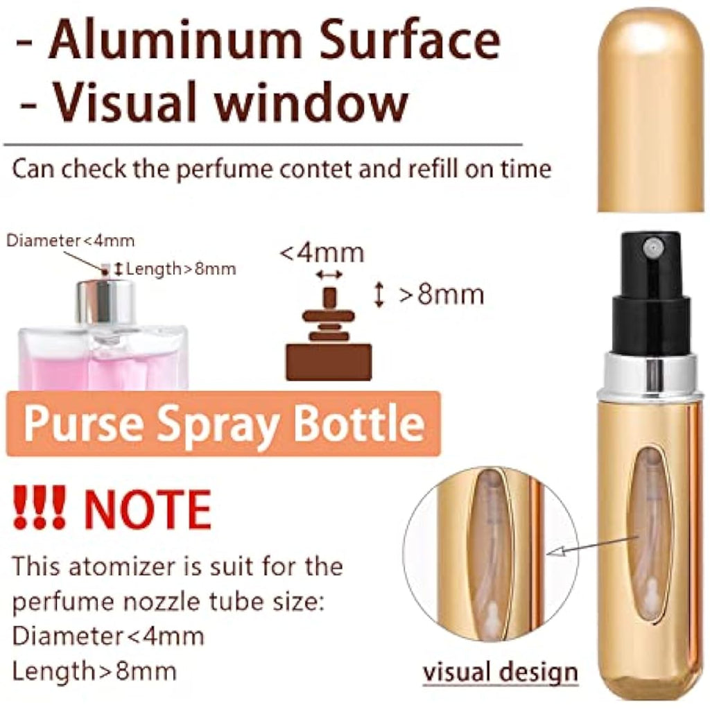 Refillable Perfume Atomiser – 4PCS 5ml Portable Travel Spray