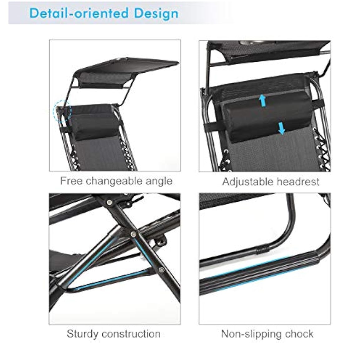 IntimaTe WM Heart Zero Gravity Chair – Folding Garden Sun Lounger