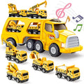 EUTOYZ 5-in-1 Construction Toy Truck Set with Lights and Music