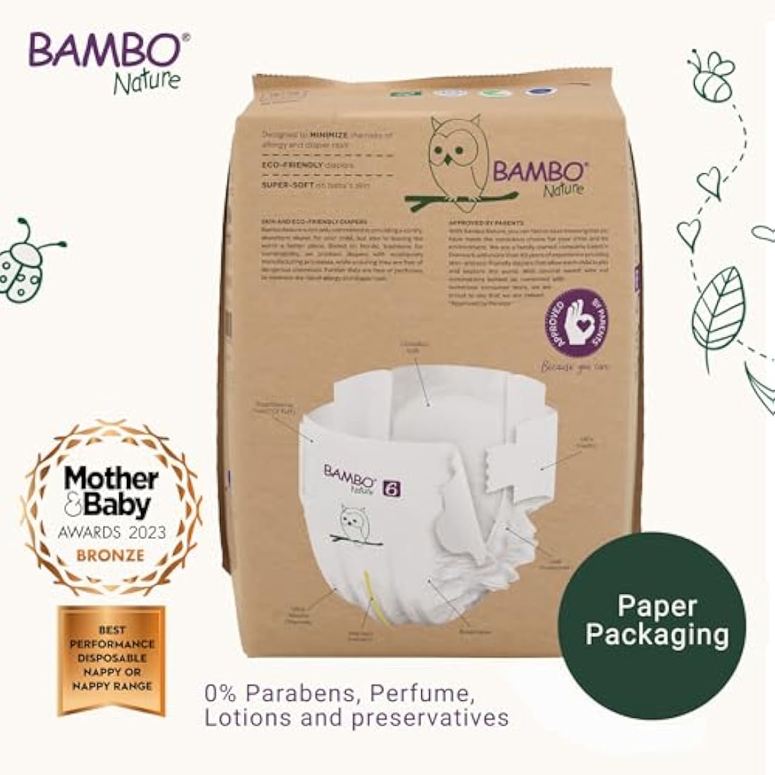 Bambo Nature Premium Eco Nappies | Size 6 (16kg+) | 20 Pack