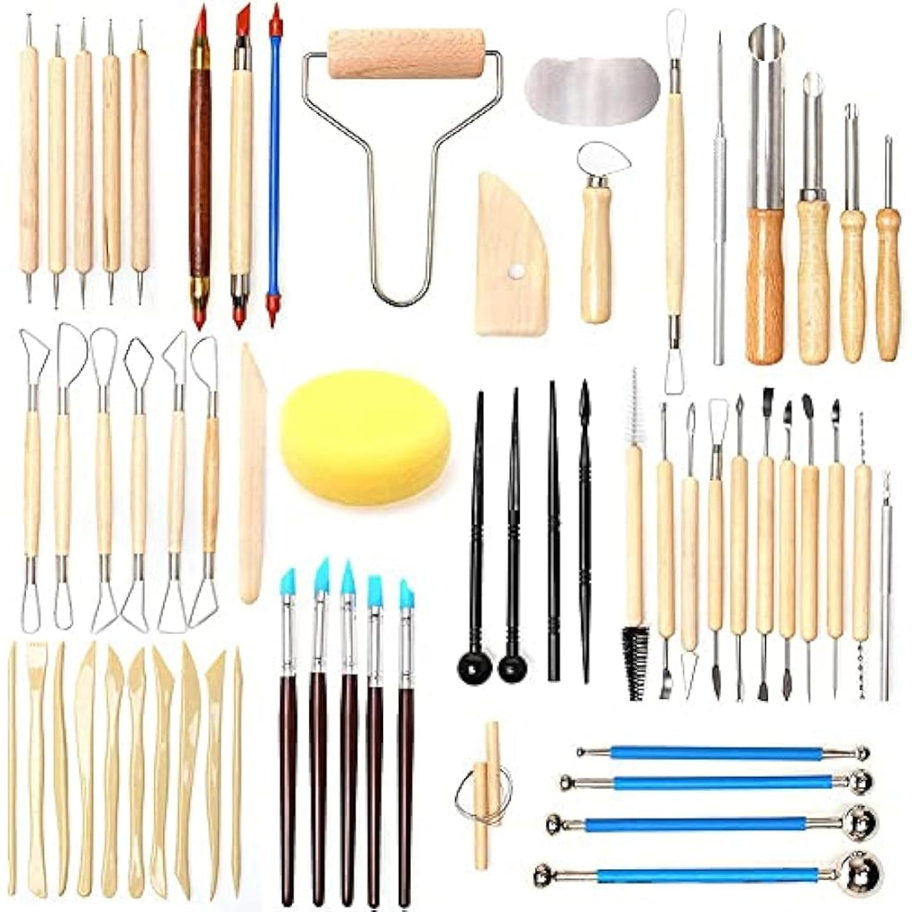61pcs Clay Sculpting Set | Polymer Pottery Carving Tools