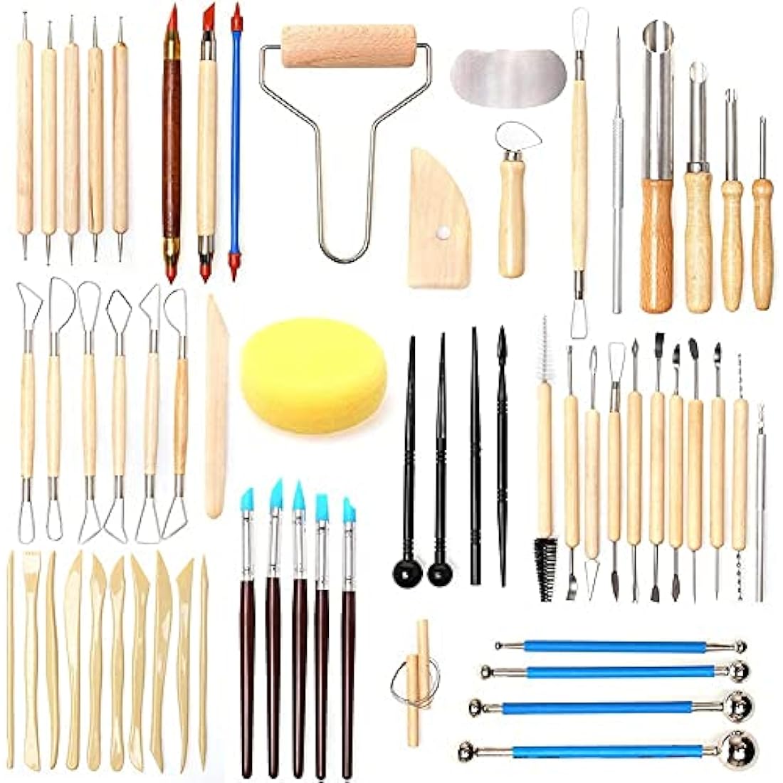 61pcs Clay Sculpting Set | Polymer Pottery Carving Tools