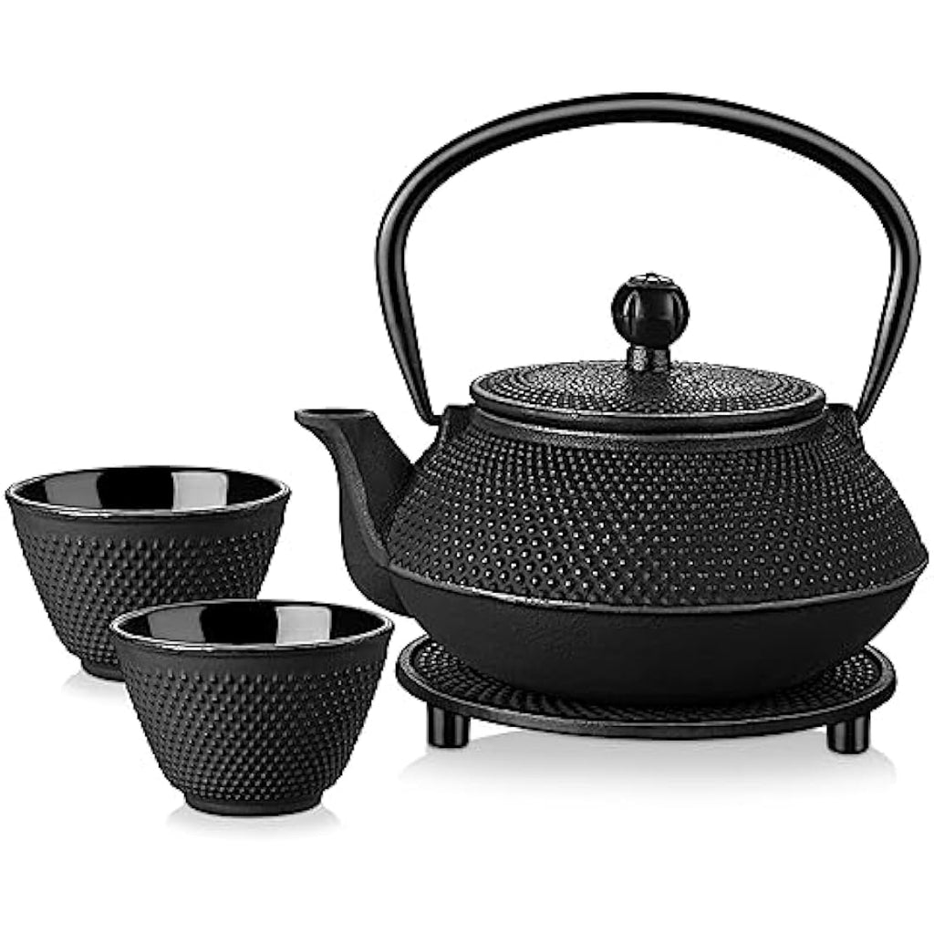 Velaze Cast Iron Teapot Set | Japanese Tetsubin Kettle with Infuser, 700ml