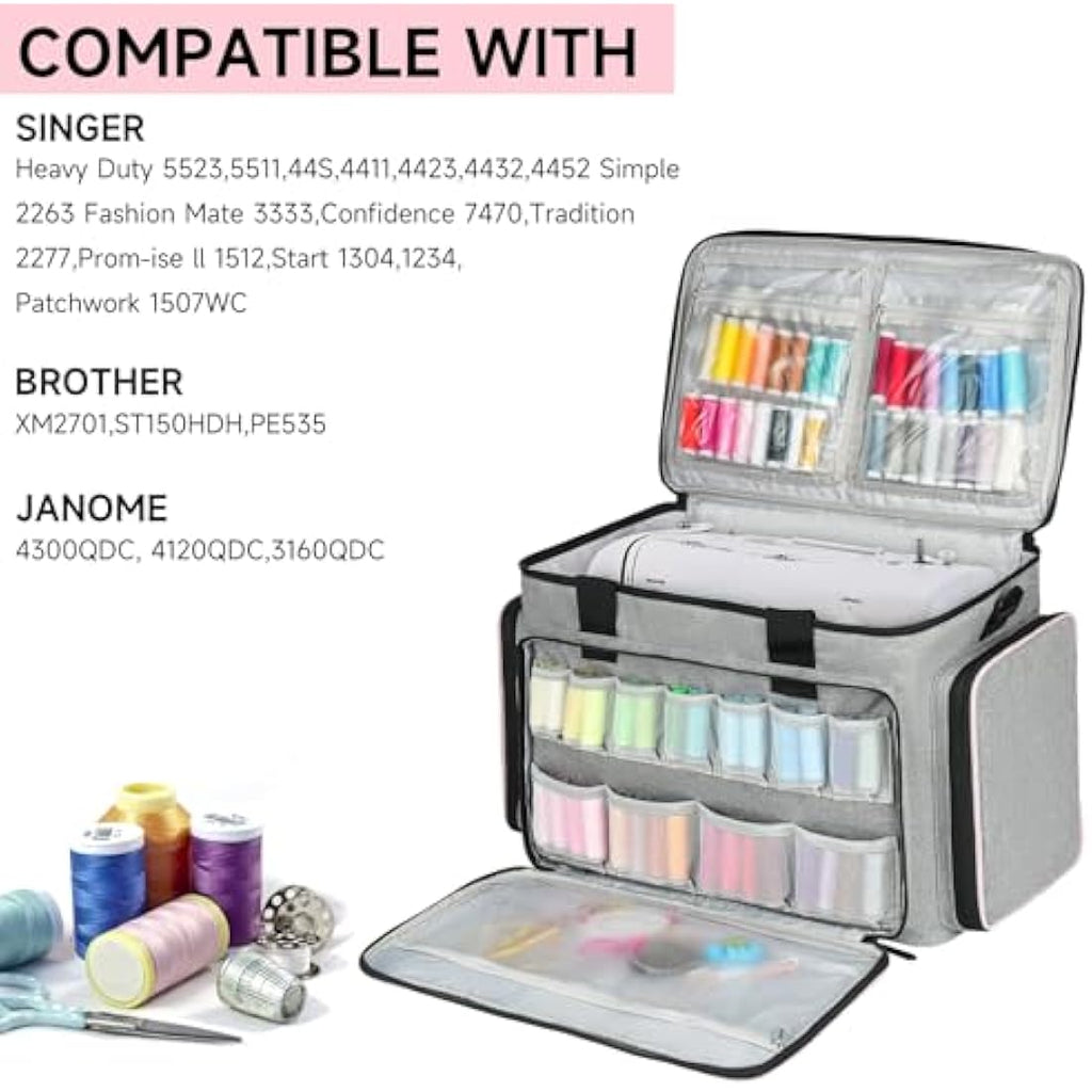 Sewing Machine Carrying Case | Universal Travel Tote - Grey