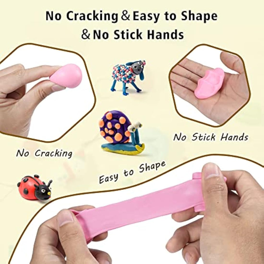 Aestd-ST 60 Colors Polymer Clay Kit – Oven Bake Modeling Clay for Kids