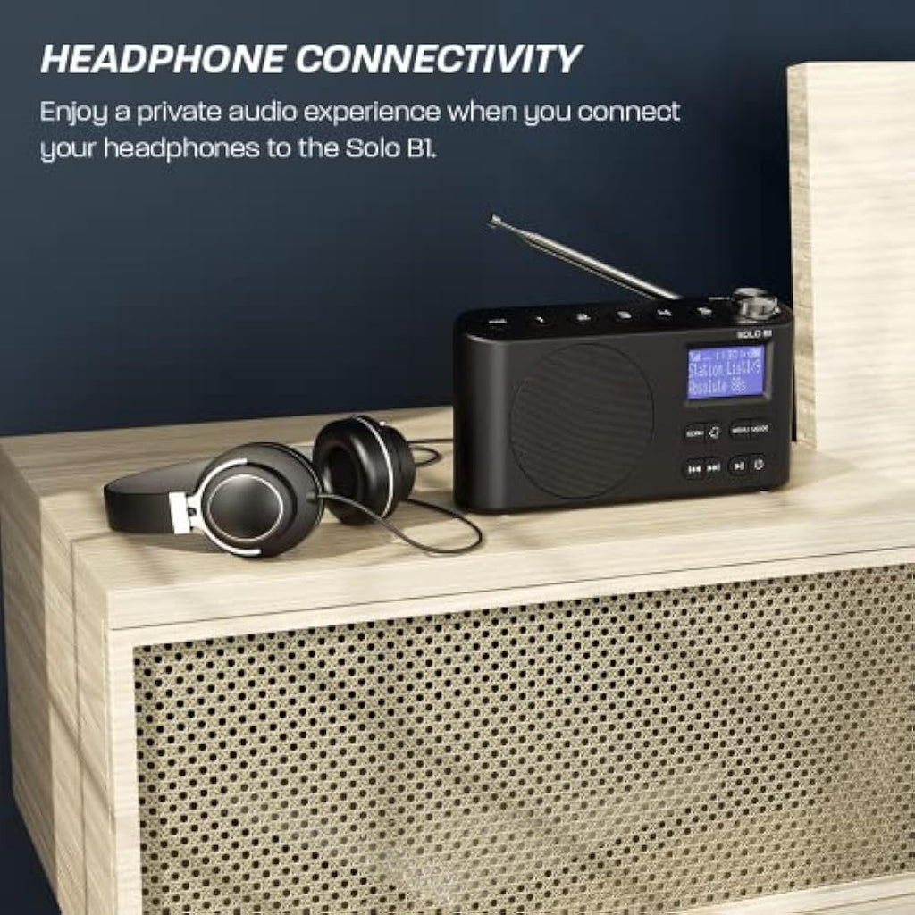 Azatom Solo B1 Portable DAB/DAB+ & FM Digital Radio with Bluetooth - Black