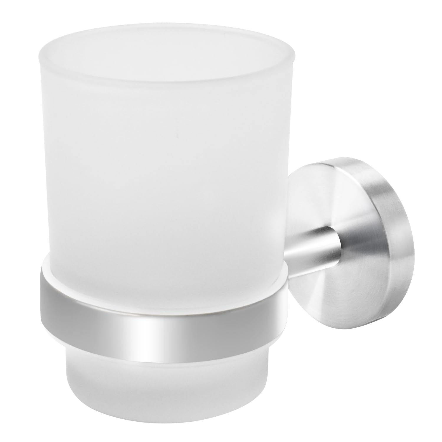 Joeji's Kitchen Stainless Steel Toothbrush Holder | Frosted Glass Cup