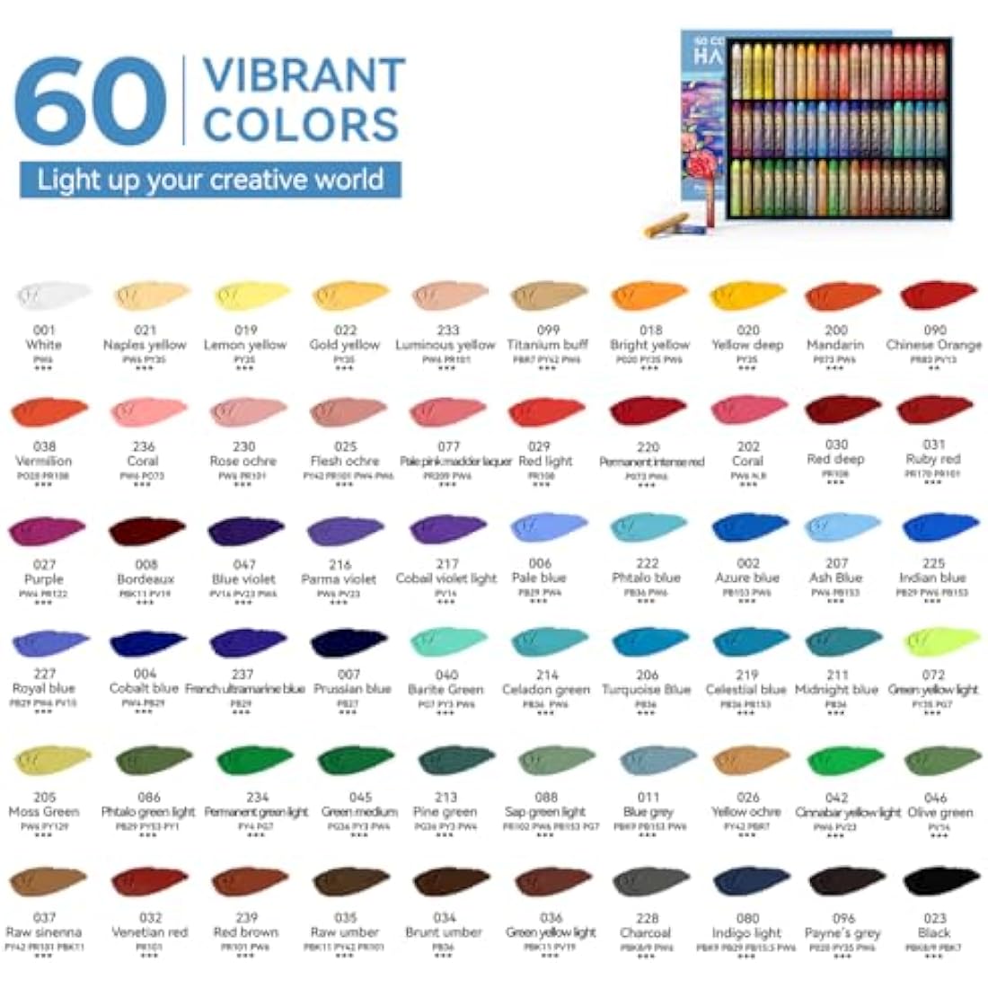 Paul Rubens HaiYa Soft Oil Pastels – 60 Vibrant Colors for Artists