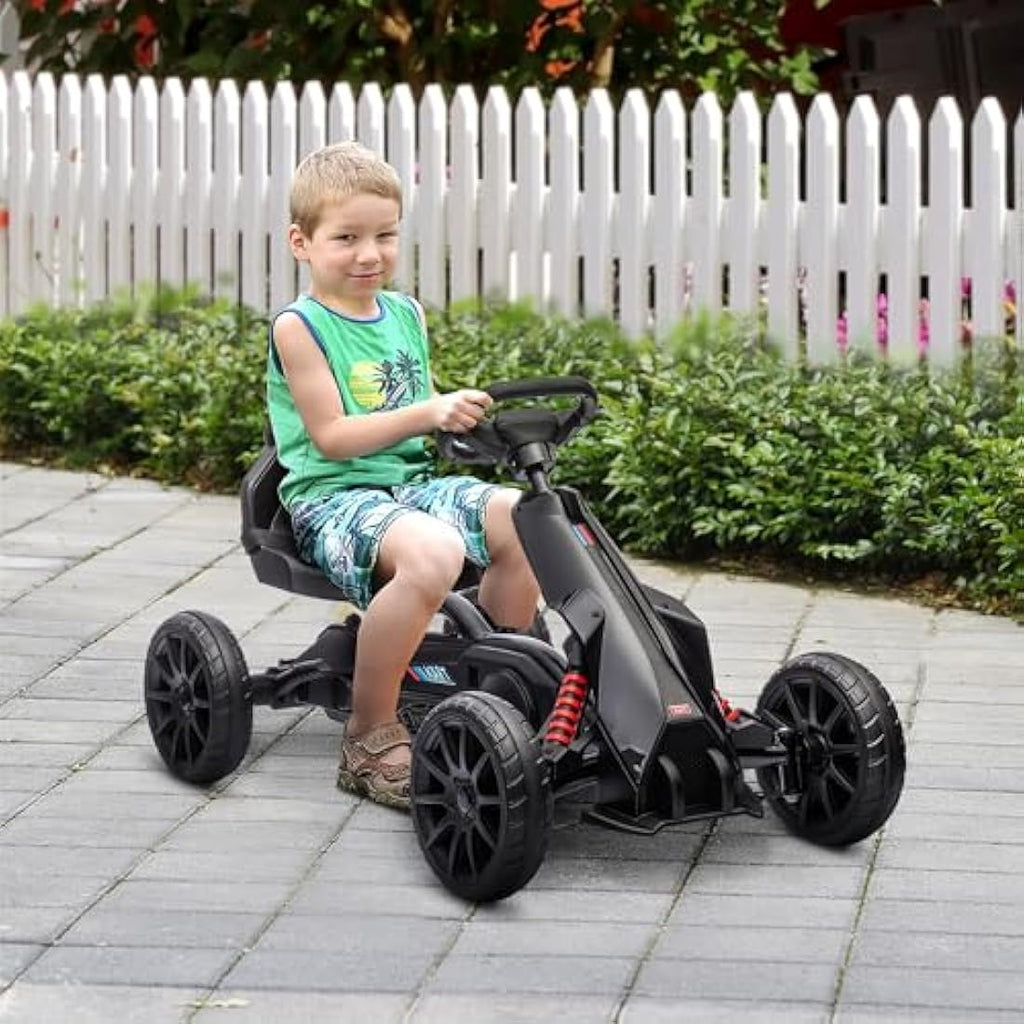 HOMCOM Kids Pedal Go Kart – Ride On Racer with Adjustable Seat & EVA Tyres