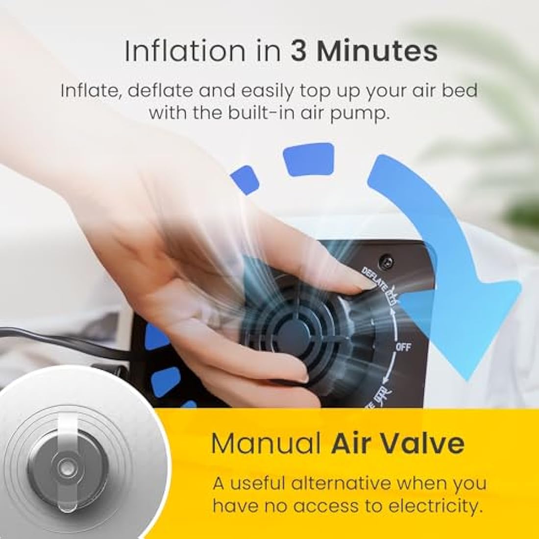 Cosi Home King Size Air Bed with Built-in Pump and Integrated Pillow