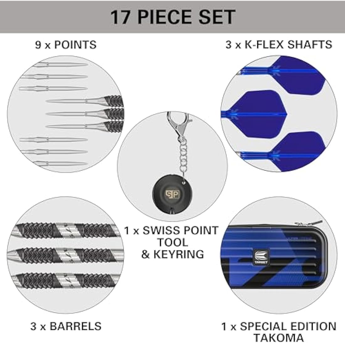 Target Darts 975 Ultra Marine 97.5% Tungsten Steel Tip Darts with K-Flex
