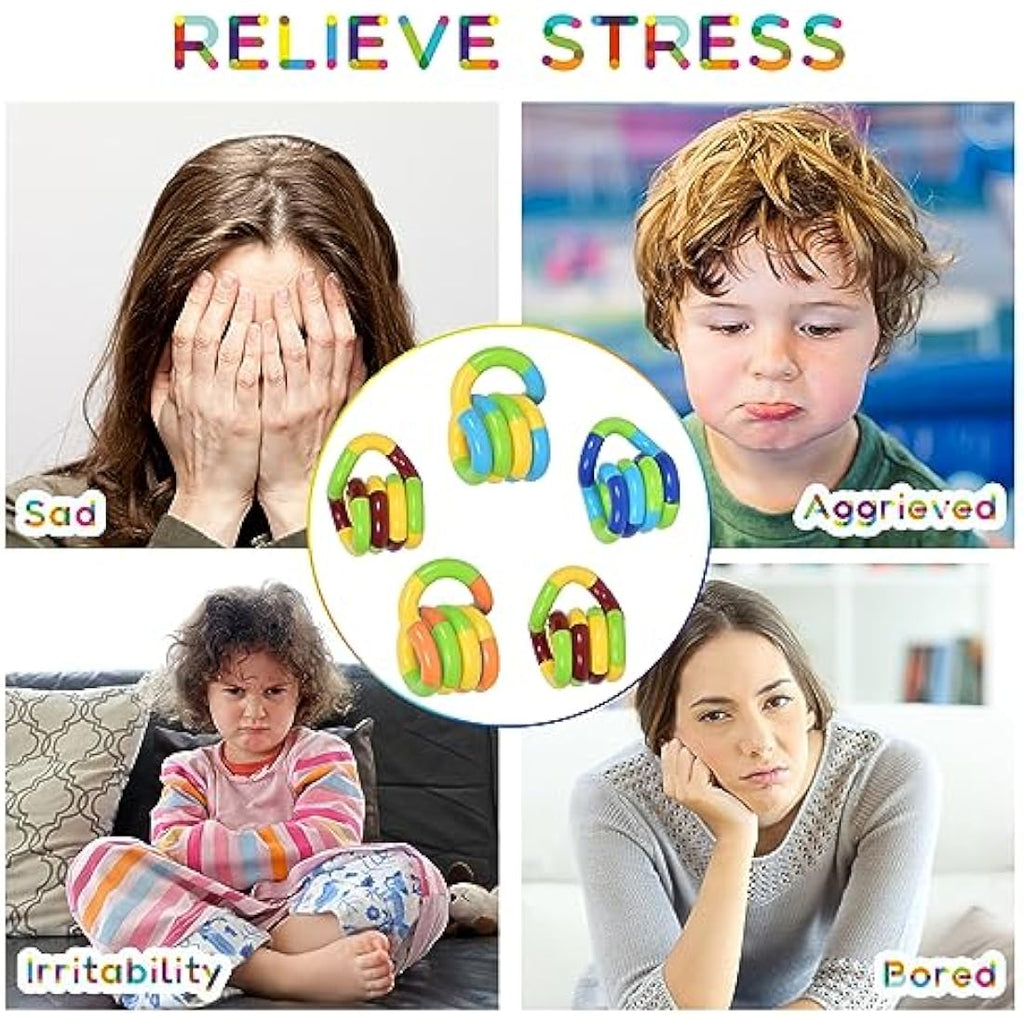 Jolof Store Tangle Fidget Toy – 5 Pcs Sensory Stress Relief Twist (Green)