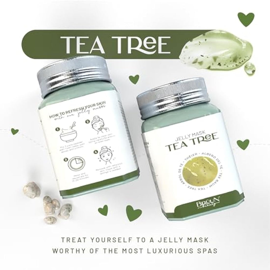 BRÜUN Tea Tree Jelly Mask – Peel-Off Rubber Face Mask Powder, 23 fl oz