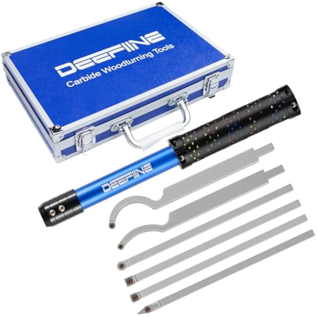 DEEFIINE Carbide Wood Lathe Turning Tools Set | 4-Piece Woodworking Kit