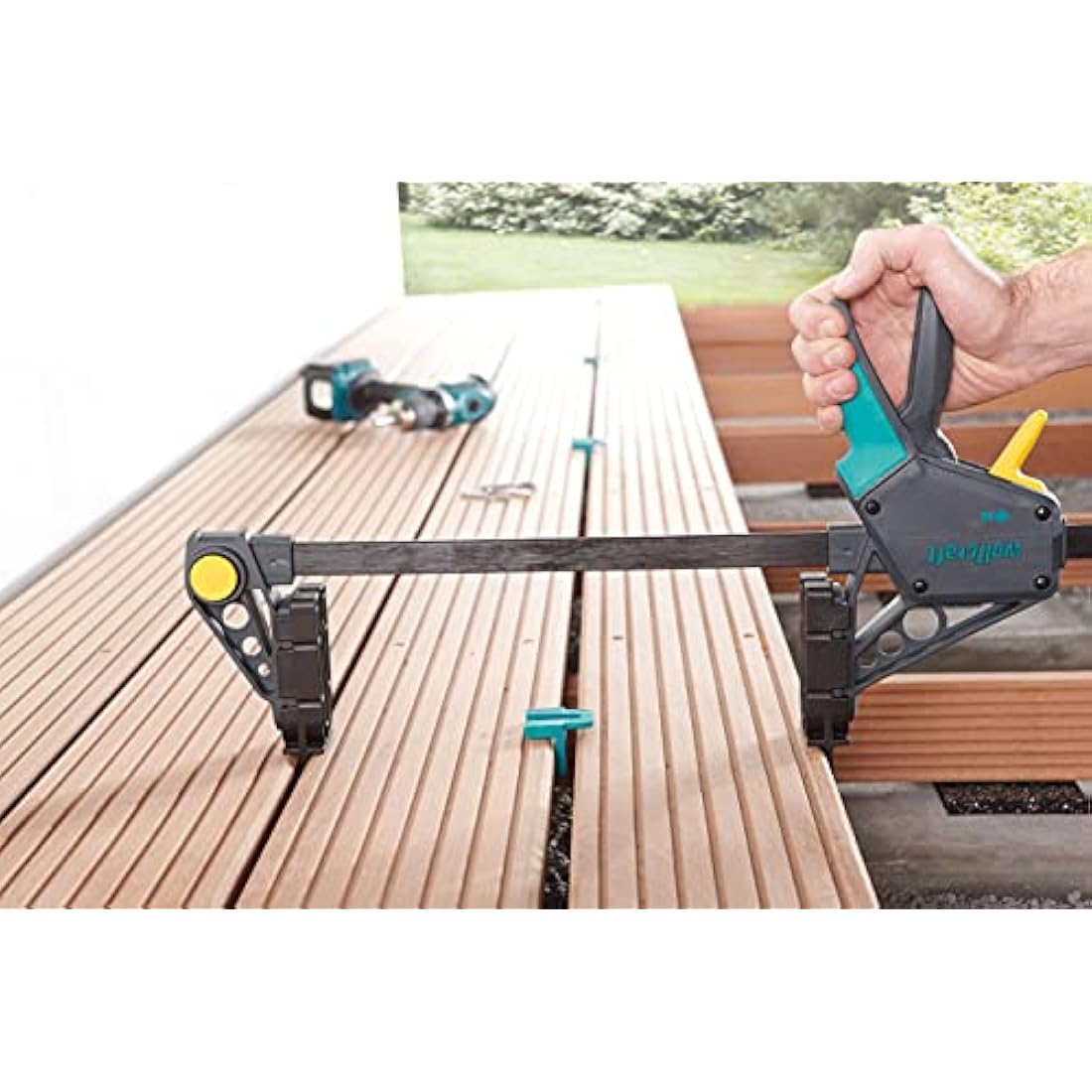 Wolfcraft Deck Board Installation Clamp - 450mm Span & 120kg Force