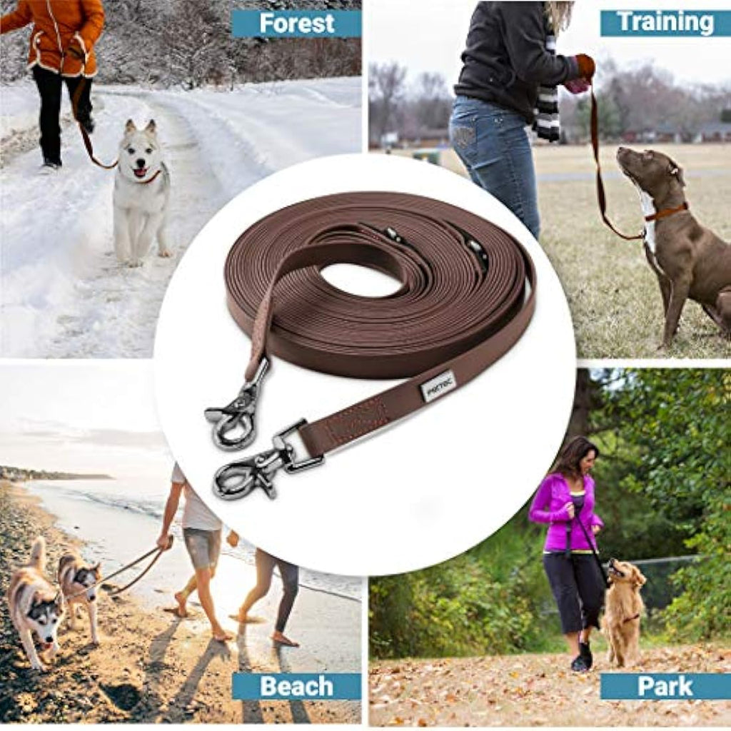 PetTec Trioflex Dog Leash – 10m Weatherproof Heavy Duty Lead in Brown