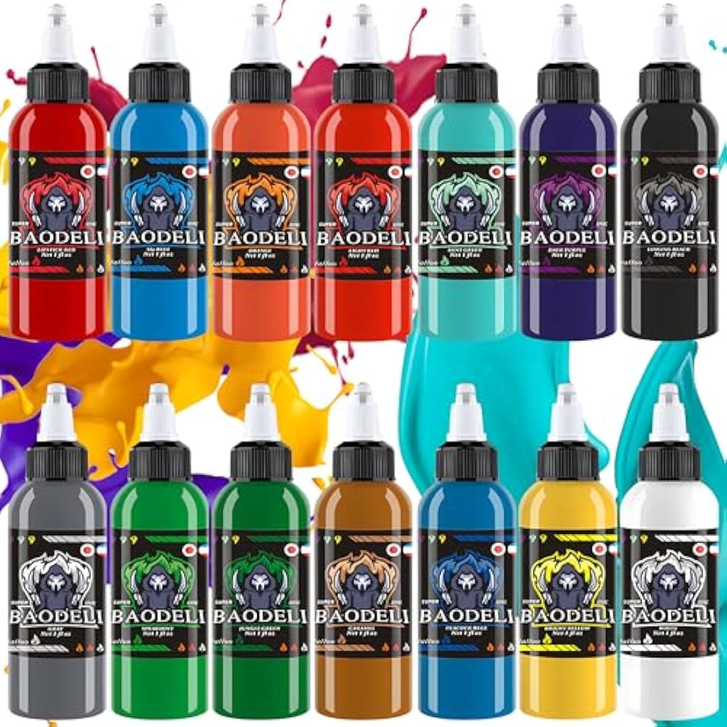 DLD Professional Tattoo Ink Kit | 14 Vivid Colors 30ml Vegan Pigments