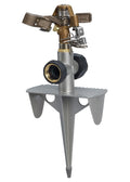 Orbit Brass Impact Lawn Sprinkler with Step Spike - 90 ft. Coverage